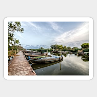 Boats in a lagoon port. Valencia Sticker